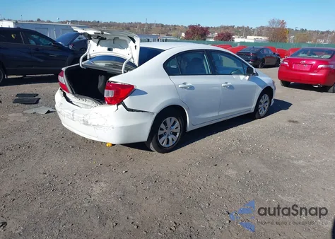 2012 Honda Civic Lx из США, поврежденный, VIN 19XFB2F57CE369968